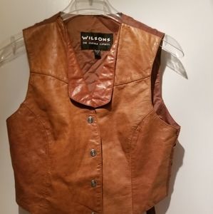 Wilson's Leather Lapel Brown Vest